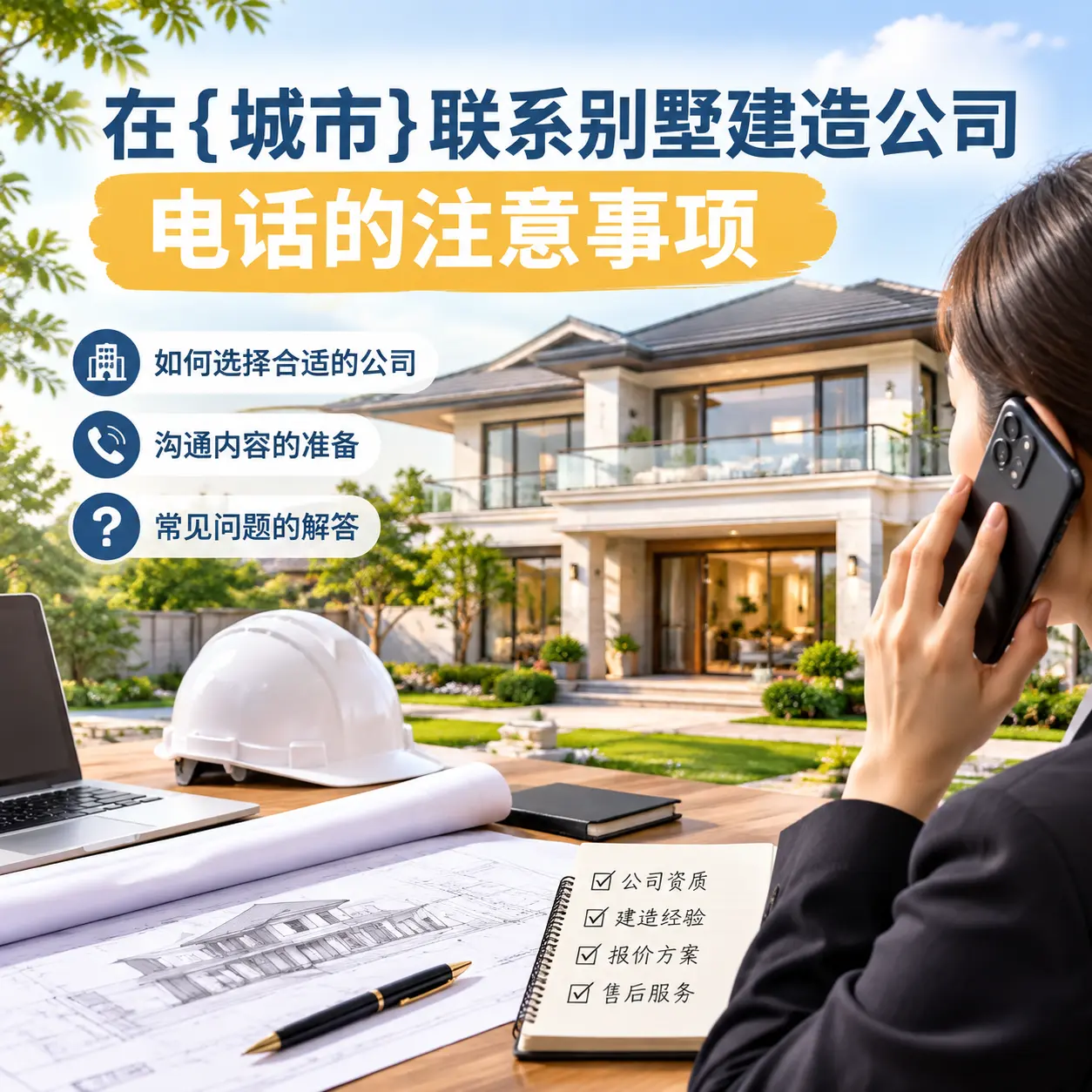 在剑河联系别墅建造公司电话的注意事项